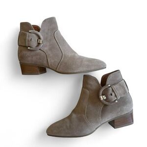 Aquatalia Taupe Suede Ankle Booties